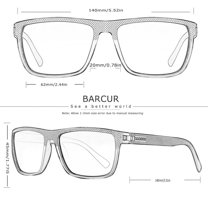 Óculos Masculino de sol BACUR design TR90